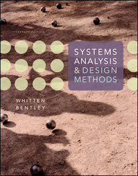 Systems Analysis And Design Methods by Jeffrey L. Whitten, Lonnie D. Bentley (2005)