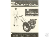 David Bradley Super 5.6 Garden Tractor Manual  *