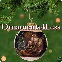 Hallmark Ornament 2001 Jolly Visitor - Glass Ball Santa