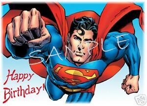 Edible Cake Image SUPERMAN Happy Birthday! Rectangle | eBay