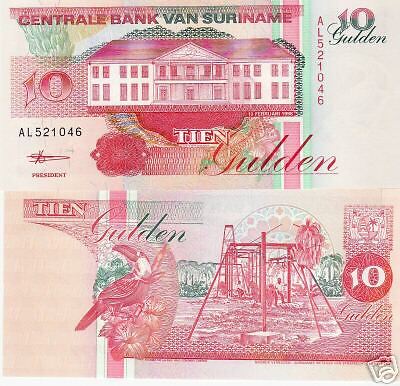 Suriname 10 Gulden (1998) P 47 UNC BANK NOTE MONEY  