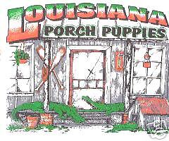 Porch Puppies Cajun Aligator Tee Shirt  Too cute  