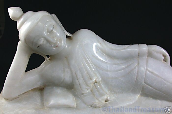   BUDDHA STATUE Marble Reclining Thai Southeast Asia THAILAND  