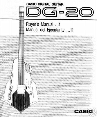 Casio DG 20 Midi Synth Guitar Owners Manual DG20  