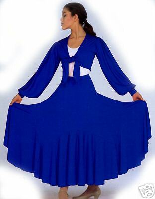 Blue Flamenco Latin Ballroom Dance Skirt 74 C M 8 10  