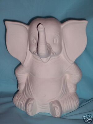 Ready to Paint Ceramic Saggy Baggy Elephant Bank  