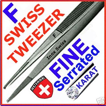 DIAMOND TWEEZERS F INOX SWISS SERRATED SORT GEM STONES  