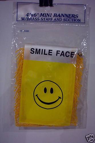 smiley face mini BANNER FLAG happy smile  