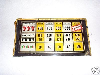 BALLY SLOT MACHINE   Model 809   7s bar 50 watermelon  