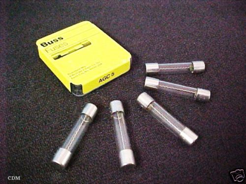 Buss AGC5, 32V, 5A, glass tube, fuses, lot/10  