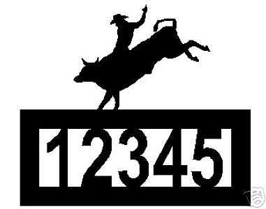 Custom Bull Riding Cowboy Rodeo ADDRESS Sign Steel  
