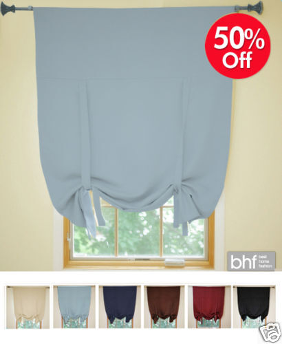 Blackout Thermal Insulated Tieup Shade Curtain SKY BLUE  