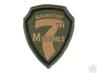 USMC MAGNIFICENT 7TH MARINE CORPS OD SUBDUED PATCH  