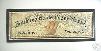 Personalized French Boulangerie Sign; Wall Plaque  