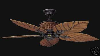 HAWAII ISLAND CEILING FAN WITH LEAF BLADES   NEW  