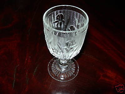 IRIS AND HERRINGBONE COCKTAIL GOBLET JEANNETTE GLASS   