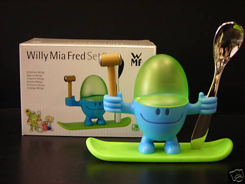 WMF Eierbecher McEgg Willy Mia Fred Set 2tlg NEU OVP