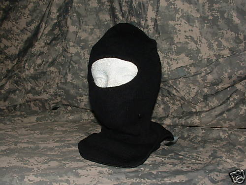 Balaclava, Face Mask, Ski Hood, Wool, Black, New  