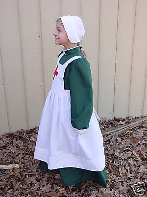Theater Historical Clara Barton Red Cross Costume Green Civil War Nurse ...