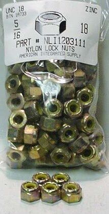 16 18 Nylon Insert Lock Nuts NE Series Steel Zinc Plated (50)  