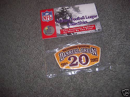 2002 Darrell Green Washington Redskins Jersey Patch