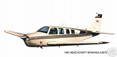1981 BEECHCRAFT ~ BONANZA A36TC ~ REFRIGERATOR MAGNET  