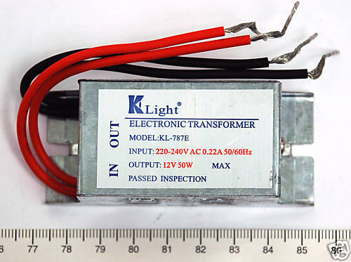 10 Electronic Transformer Ballast AC220Vin 12V 50W out  