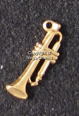 50 Raw Brass Music Trumpet Horn Charms BC075  