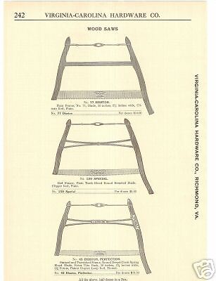 1912 DELAWARE DISSTON WOOD BUCK SAW advertisement  