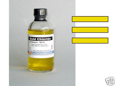 Gold Chloride   1% Solution   100ml   99.99% pure  