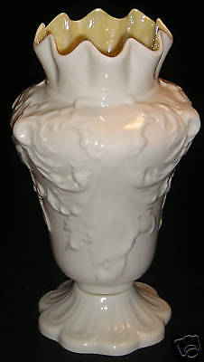 IRISH BELLEEK RATHMORE VASE W/COBB TINT  