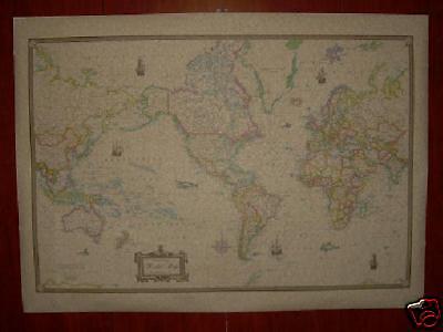 Antique Style Political World Map  