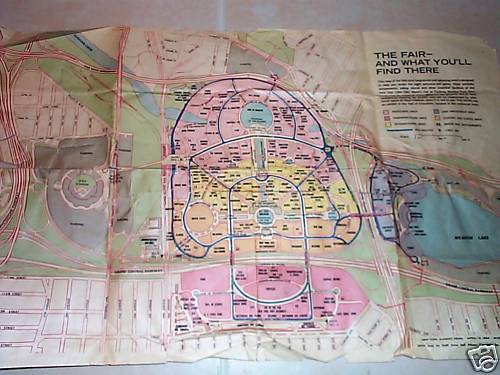 VINTAGE 1964 65 NEW YORK WORLDS FAIR MAP  