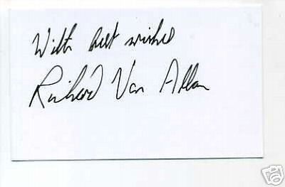 Richard Van Allan Opera Tenor Singer Signed Autograph  