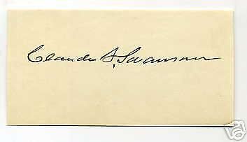 Claude A Swanson Secretary of The Navy Signed Autograph