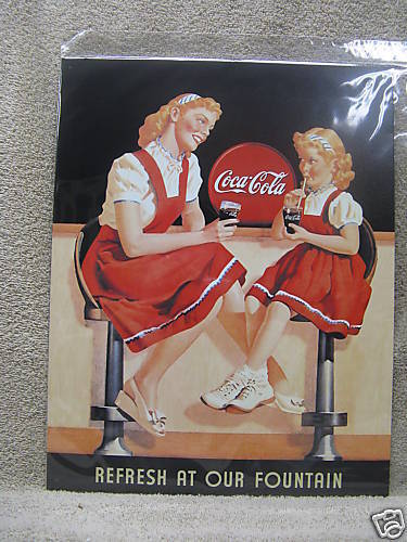 Coca Cola Coke vintage look tin metal sign  