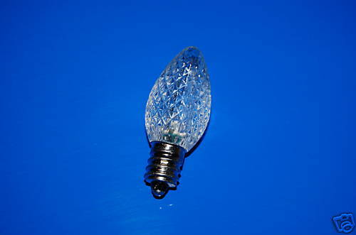 Clear Faceted LED C 7 Replacement Christmas Light Bulb  
