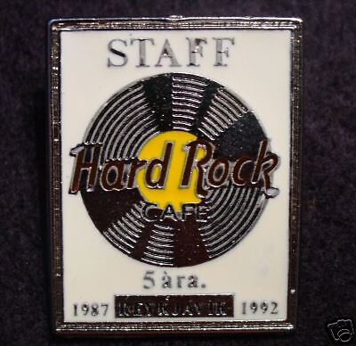 Reykjavik 5 ANNIVERSARY STAFF Hard Rock Cafe Pin WHITE  