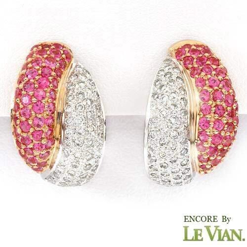 ENCORE BY LE VIAN Diamond & Pink Sapphire Earrings  