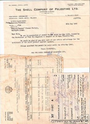 Lot 3,SHELL COMPANY OF PALESTINE DOCUMENT 1945,JUDAICA  