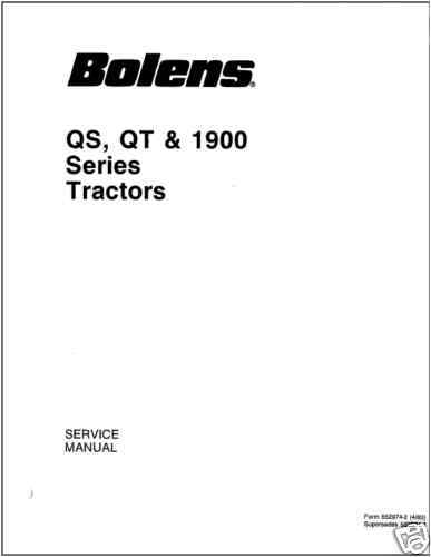 Bolens QS,QT & 1900 Series Tractor Service Manual  