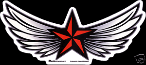 74000-Large-Red-Black-Nautical-Star-Wings-Art-Tattoo-New-Fun-WOW ...