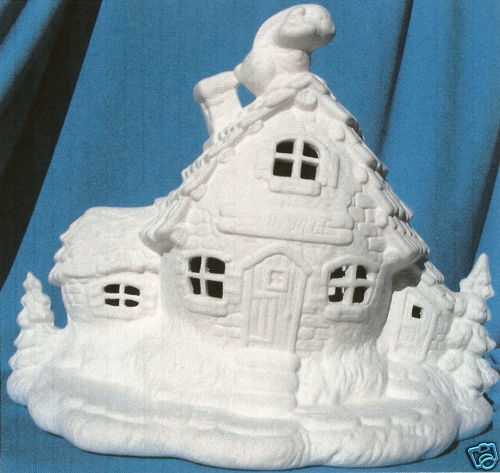 BUNNYVILLE HOUSE CERAMIC BISQUE EASTER BUNNY  