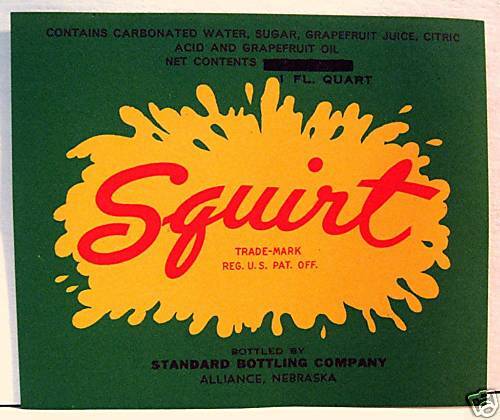 Squirt Soda Bottle Label Standard Bottling Alliance Neb  