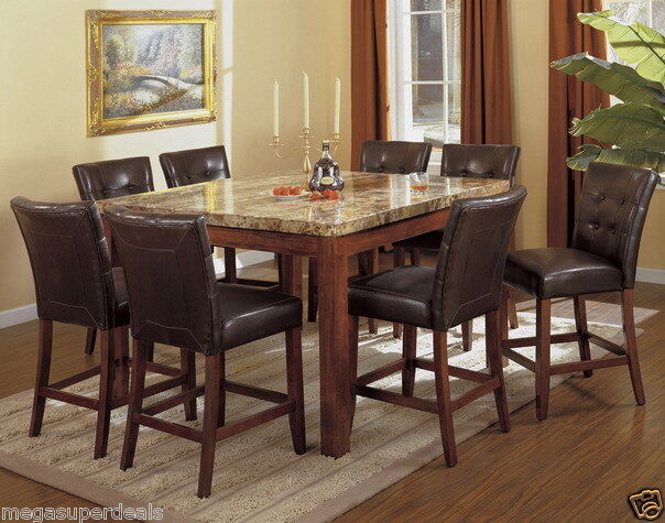   Modern Marble Top Counter High 5Pc Dining Set   HOUSTON ONLY  