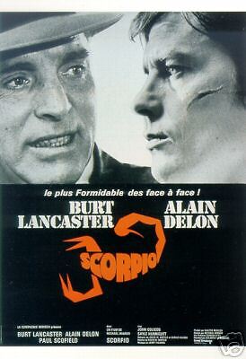 Burt Lancaster SCORPIO Alain Delon postcard 1973  