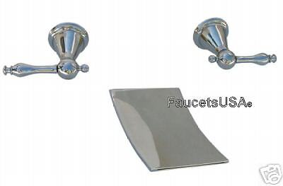 WALL MOUNT TUB WATERFALL FAUCET CHROME BATH FAUCETS CL  