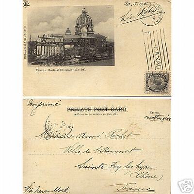 Canada postcard   1/2 Cent black   Montreal   Rare  