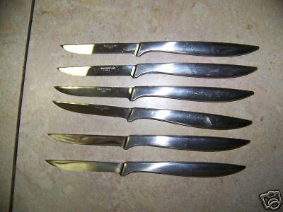 Set 6 Stainless Steak Knives, SCC Towle Italy, Satin  