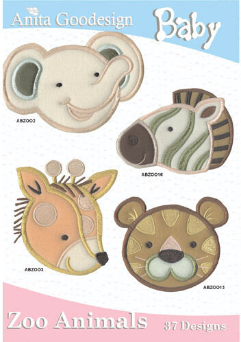Anita Goodesign Embroidery Designs CD BABY ZOO ANIMALS  